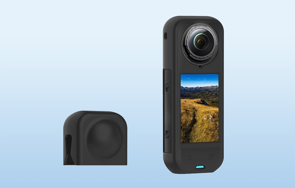 PULUZ Szilikon Védőtok Lencsevédővel az Insta360 X5-höz (Fekete) tok-6