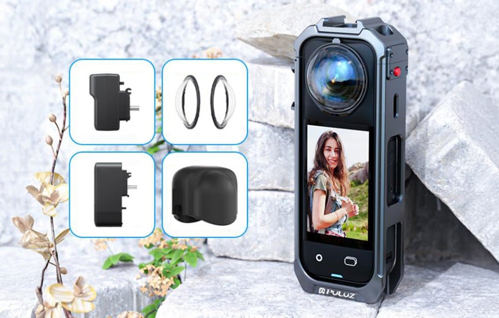 PULUZ Alumínium Ötvözet Védőtok Insta360 X5-hez-6