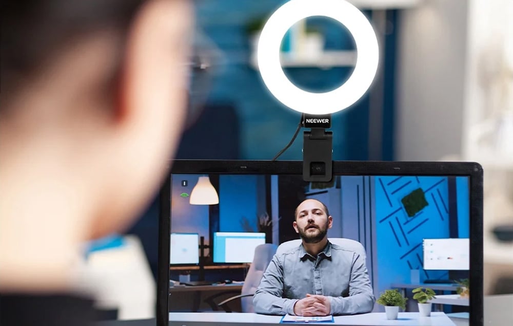 Neewer BR60 csíptethető LED körfény / asztali állvány-3