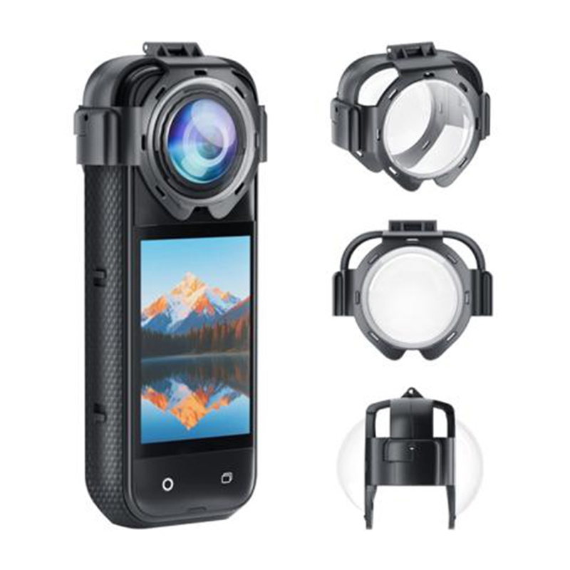 Insta360 X5 Puluz Snap-on optikai edzett üveg lencsevédő borítás (Átlátszó)-0