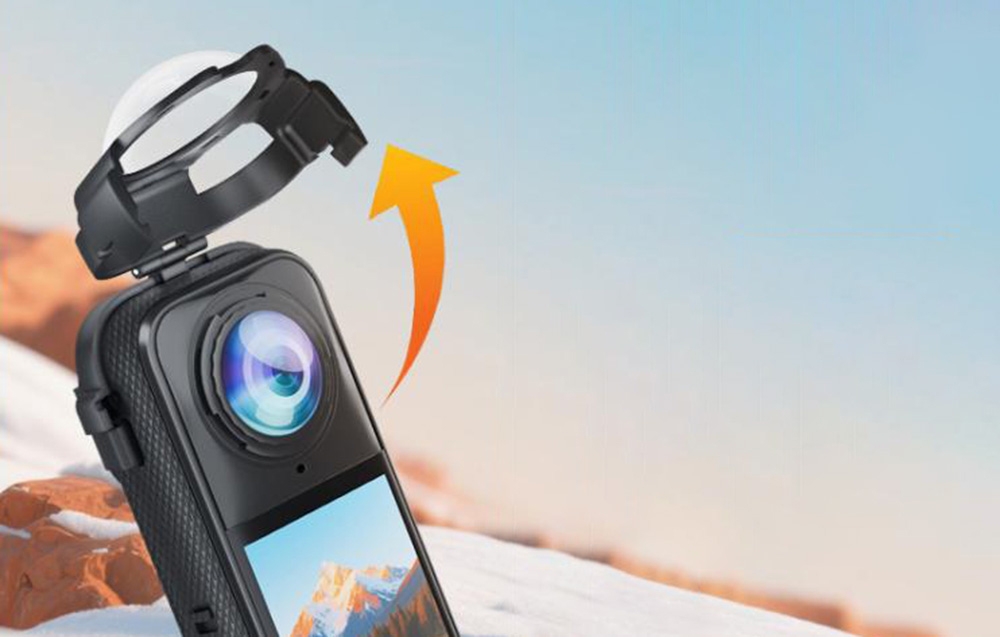 Insta360 X5 Puluz Snap-on optikai edzett üveg lencsevédő borítás (Átlátszó)-5