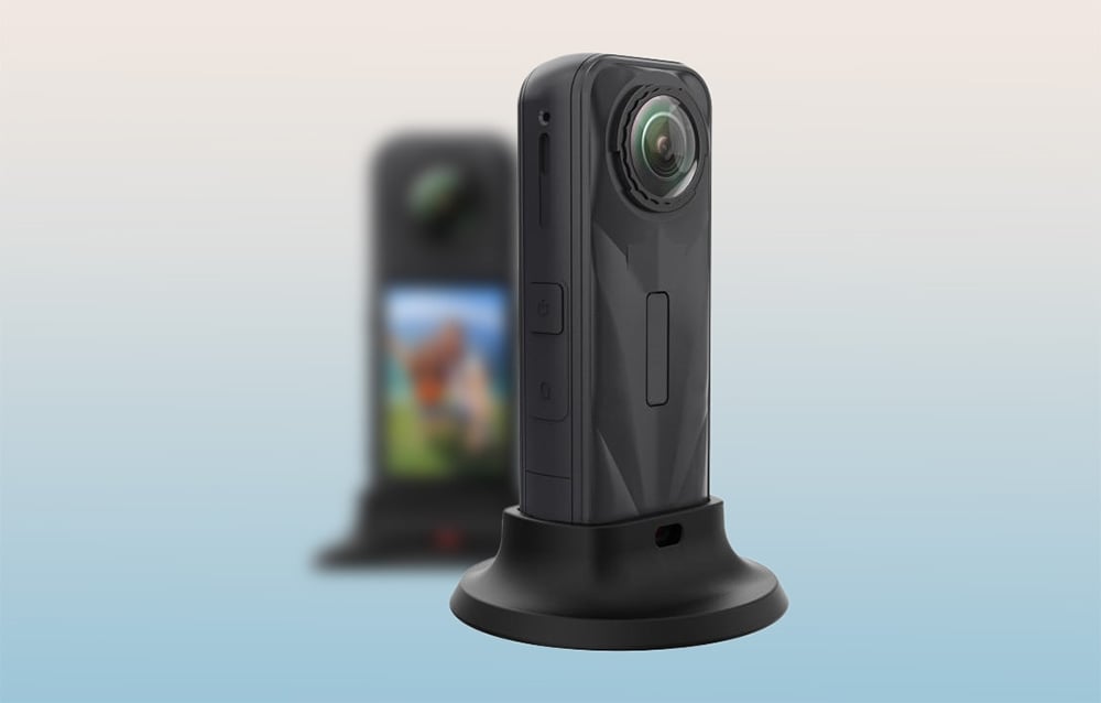 PULUZ szilikon dokkolóasztali ragasztós talp tartó (fekete) az Insta360 X5-hoz-6