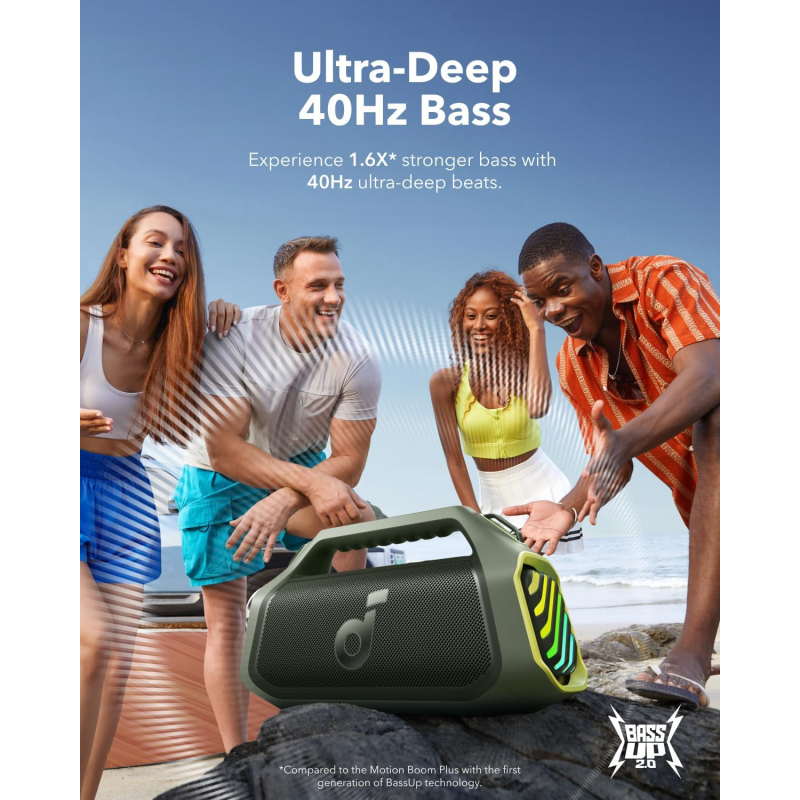Bluetooth Hangszóró Anker Soundcore Boom 2 Plus, 140W, TWS, RGB, Vízálló, Zöld A3134061-4