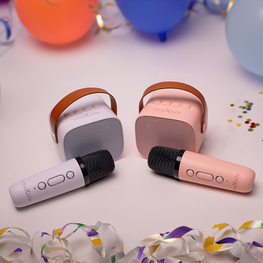 Maxlife Bluetooth karaoke hangszóró MXKS-100 rózsaszín-3