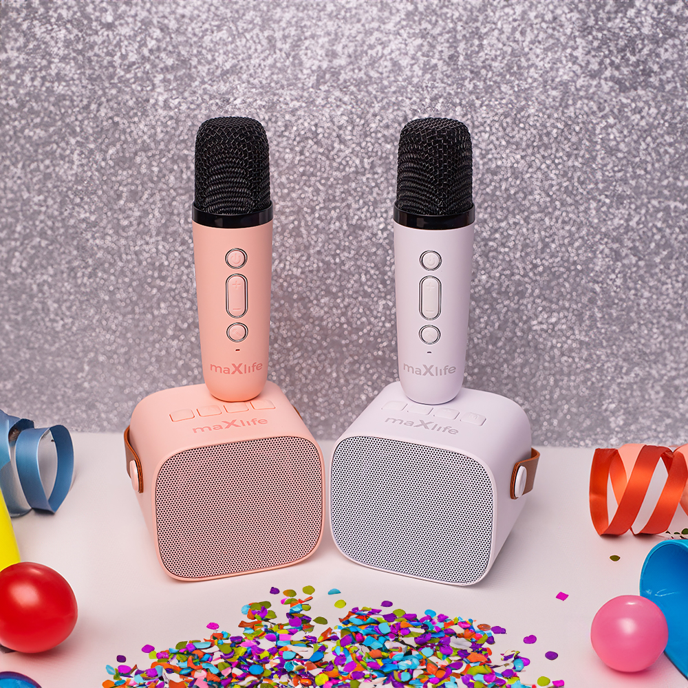 Maxlife Bluetooth karaoke hangszóró MXKS-100 rózsaszín-2