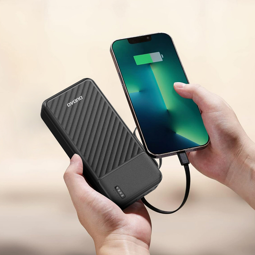 Dudao K11 Max 30000mAh Powerbank beépített kábelekkel - Fekete-1