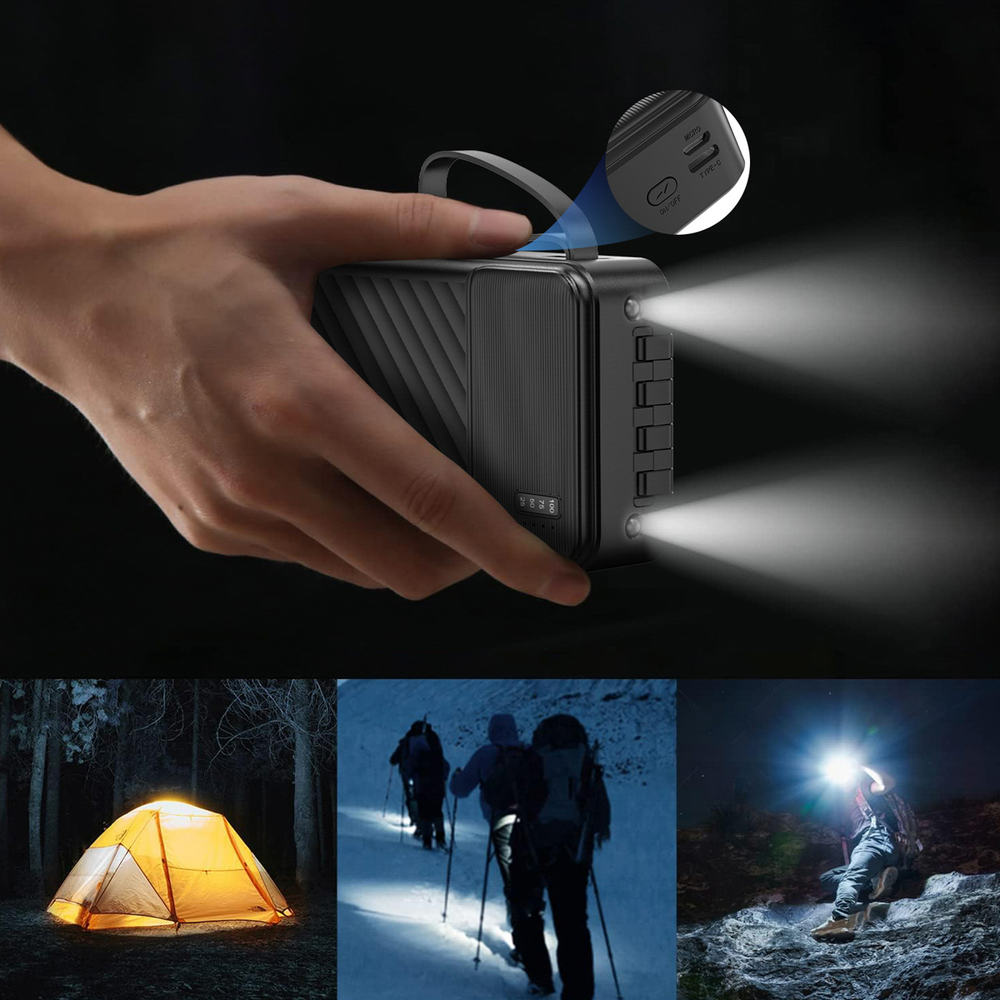 Dudao K11 Max 30000mAh Powerbank beépített kábelekkel - Fekete-6
