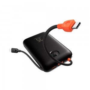 VEGER powerbank 20000 mAh beépített kábelekkel Type C / Lightning PD QC3.0 35W K2 (W2068) fekete