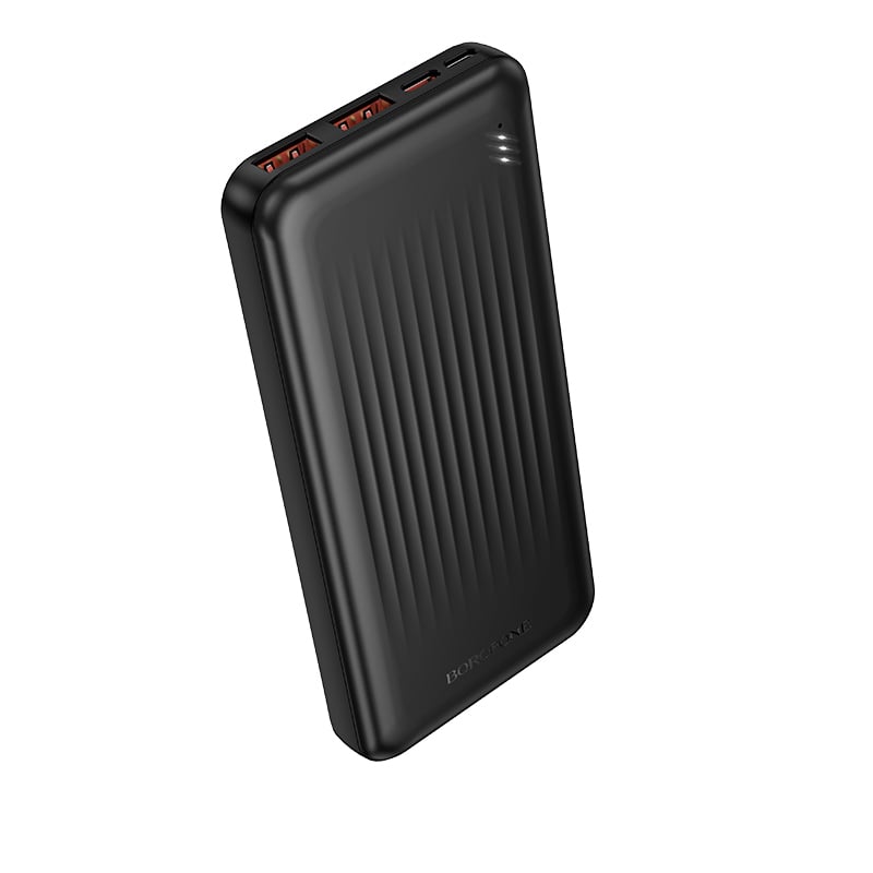Borofone Power Bank 10000mAh BJ80 Clever - 2xUSB + Type C - QC 3.0 22,5W PD 20W fekete,-0