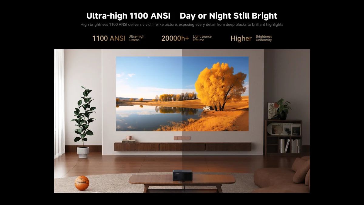Wanbo X5 Pro (2025) Projektor, 140 hüvelyk, Full HD 1080P Android TV 11-el, BT 5.0, Fekete EU-5