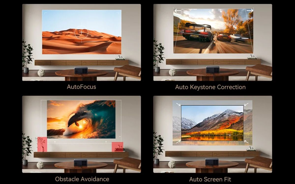 Wanbo X5 Pro (2025) Projektor, 140 hüvelyk, Full HD 1080P Android TV 11-el, BT 5.0, Fekete EU-4
