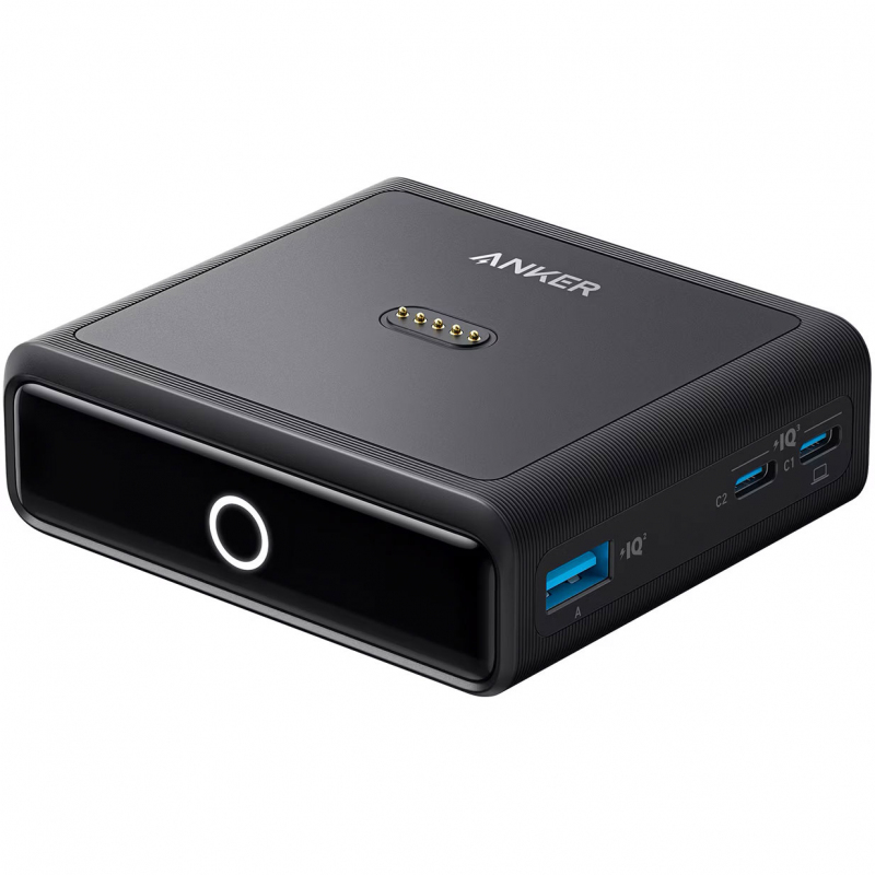 Anker fali töltő PowerBank Prime-hoz, 100W, 3A, 1 x Pogo Pin - 1 x USB-C - 2 x USB-A, fekete A1902311-0