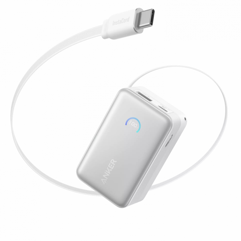 Powerbank Anker Nano, 10000mAh, 45W, QC + PD, Fehér A1638H21-0