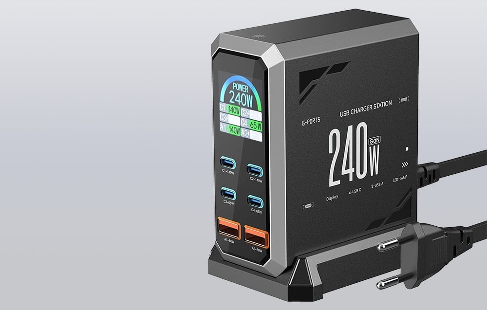 Blitzwolf BW-S31 hálózati töltő 2xUSB-A, 4xUSB-C, PD, 240W-4