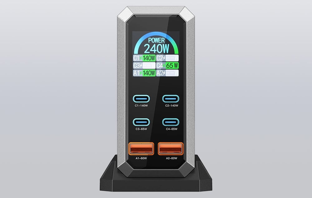 Blitzwolf BW-S31 hálózati töltő 2xUSB-A, 4xUSB-C, PD, 240W-5