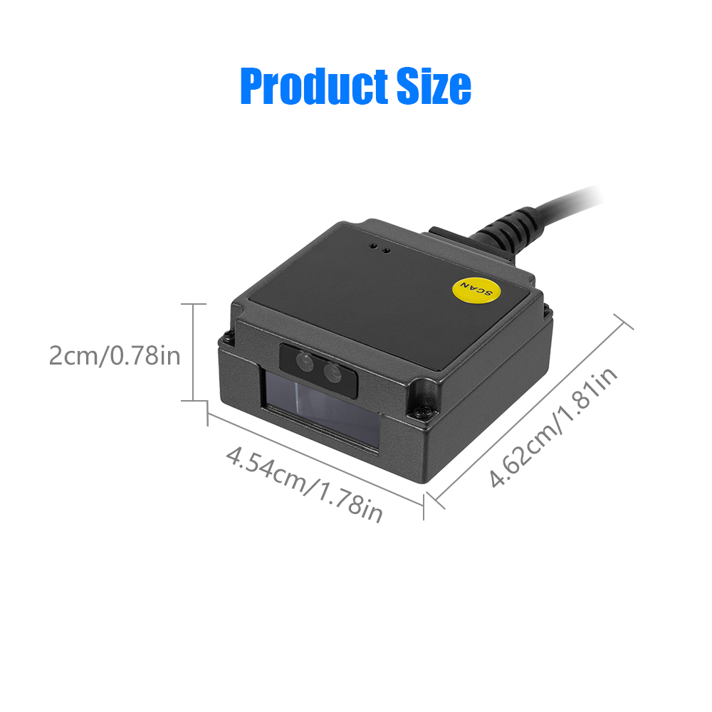 USB Vezetékes 1D mini vonalkódolvasó, QR kód olvasó beépíthető modul YHD-M200L lézeres-1