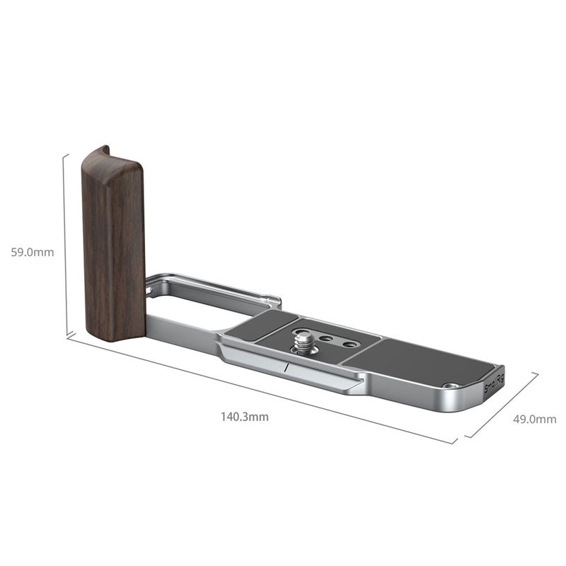 Smallrig 5563 L-Shaped Mount Plate with Wooden Handle for OM System OM-3-1