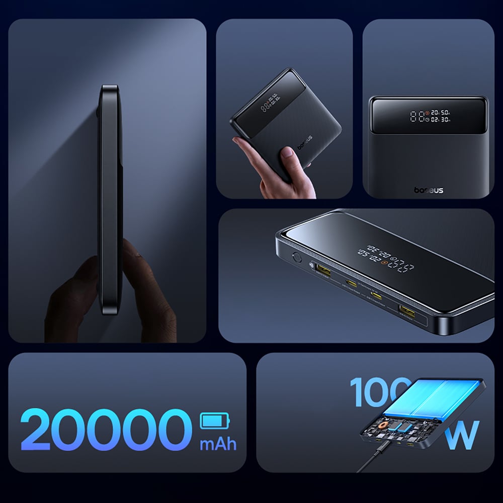 Baseus Blade H1 20000mAh 100W Powerbank kijelzővel - Fekete-10