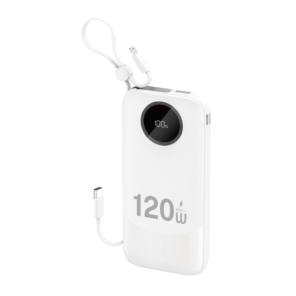 Dudao K13 10000mAh Powerbank beépített kábelekkel - Fehér-0