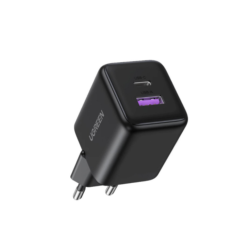 Hálózati töltő UGREEN X516, 30W, 3A, 1 x USB-A - 1 x USB-C, Fekete-0