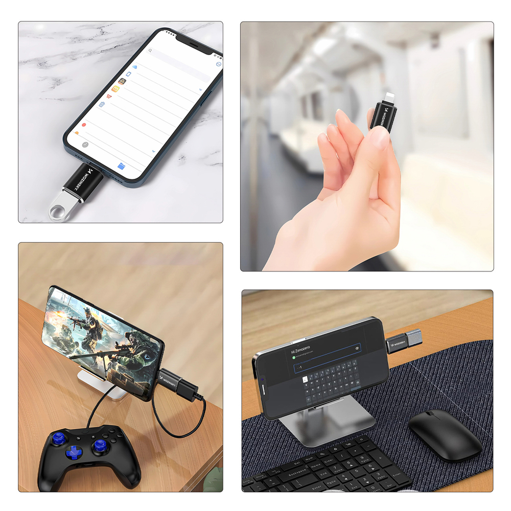 Wozinsky WALA-01 Lightning - USB-A OTG Adapter - Fekete-8