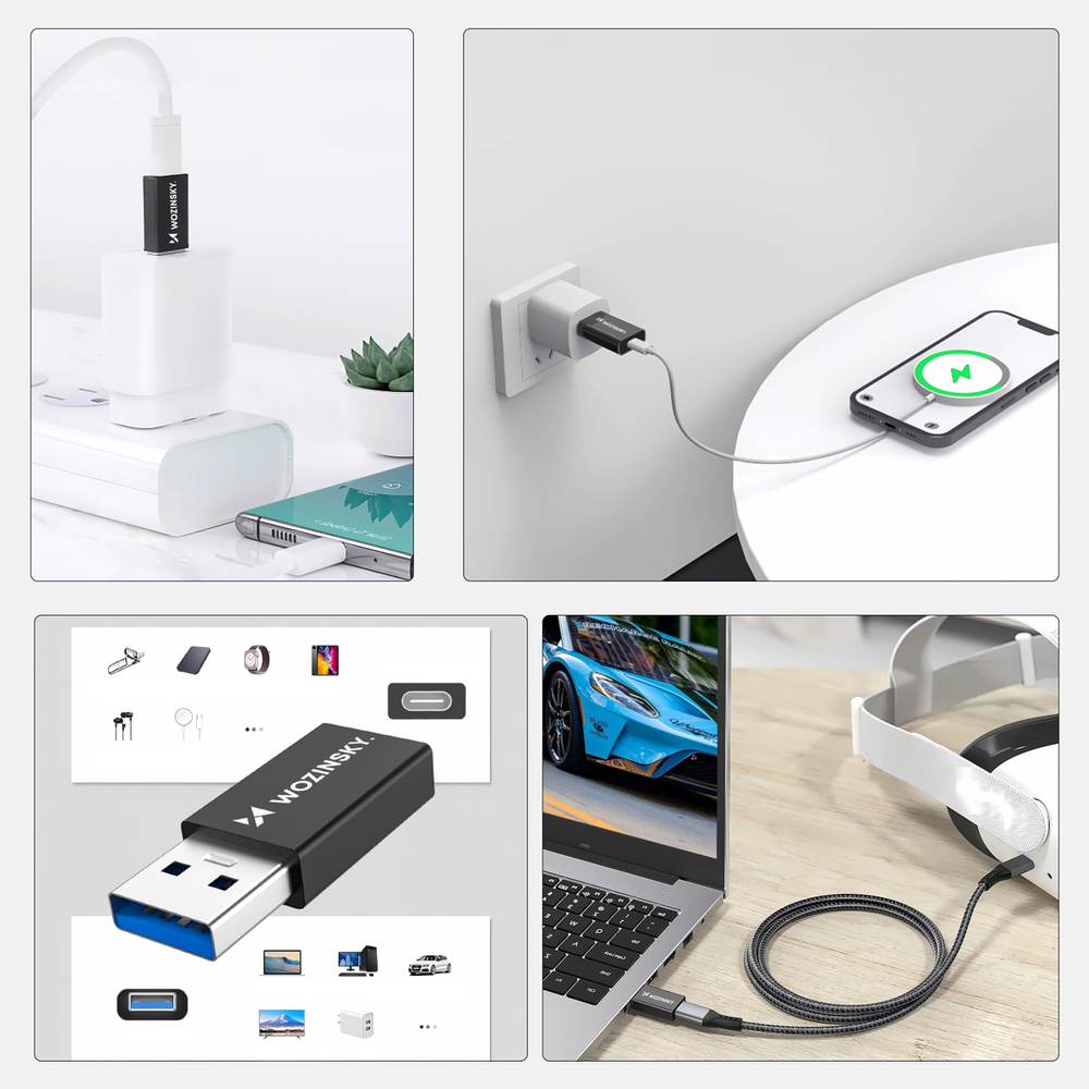 Wozinsky WAAC-01 USB-A - USB-C OTG Adapter - Fekete-8