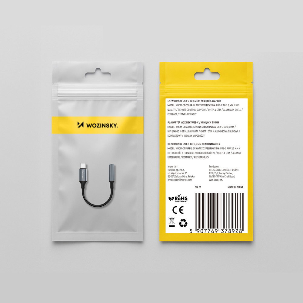 Wozinsky WACM-01 USB-C Adapter - 3.5mm Mini Jack - Fekete-10