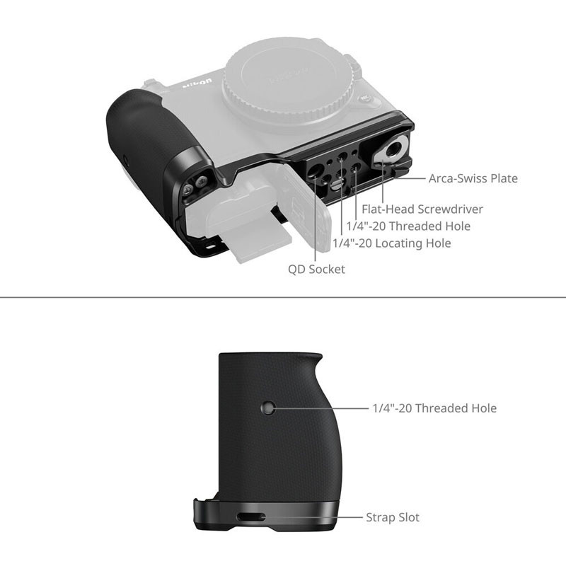 Smallrig 5466 L-Shaped Mount Plate with Silicone Handle for Nikon ZR-1