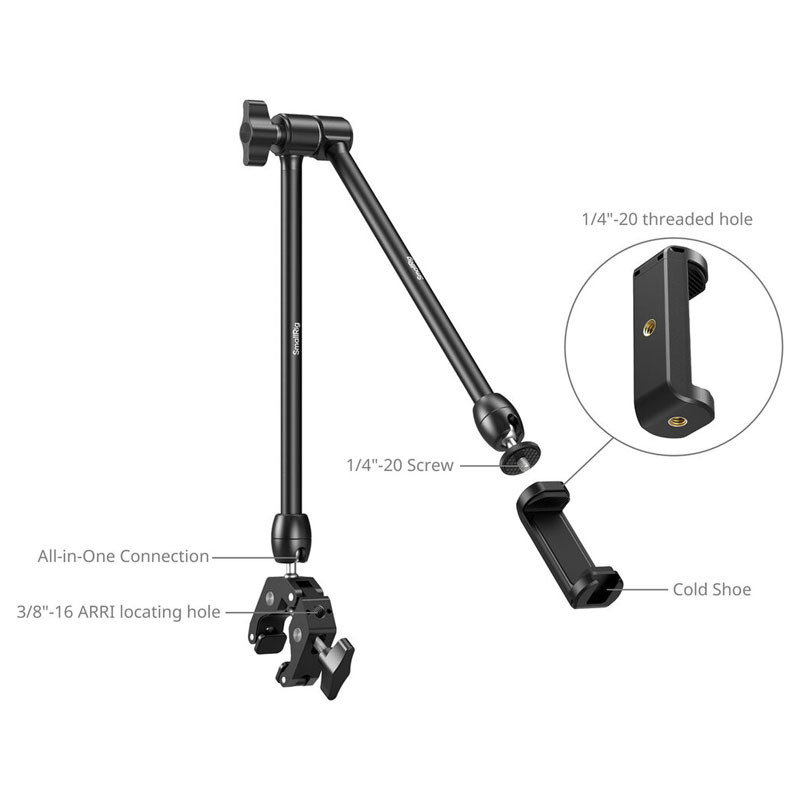 Smallrig 5624 Desktop Magic Arm With Crab-Shaped Clamp Kit-1