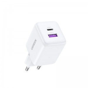 Fali töltő UGREEN X516, 30W, 3A, 1 x USB-A - 1 x USB-C, Fehér
