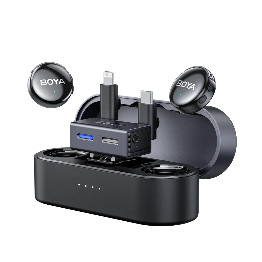 BOYA BOYALINK V3-01 2.4GHz Univerzális vezetéknélküli szett (1+2)  lightning, USB-C, 3.5mm TRS-0