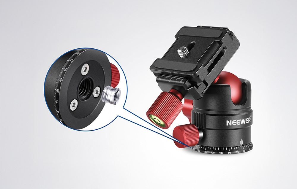Neewer Fém Gömbfej Állványhoz 28MM Piros-5