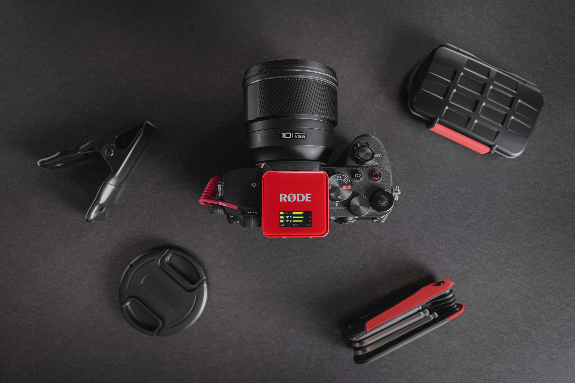 RØDE Wireless GO GEN3 két csatornás vezeték nélküli mikrofon rendszer, piros-2