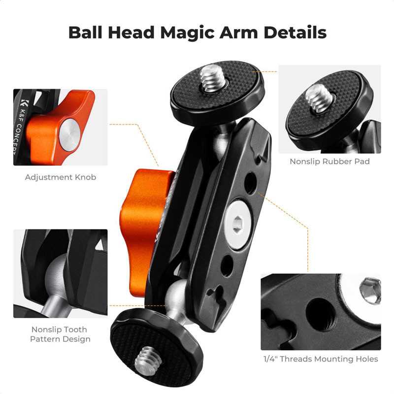 K&F Concept mini magic arm dupla gömbfejjel-1