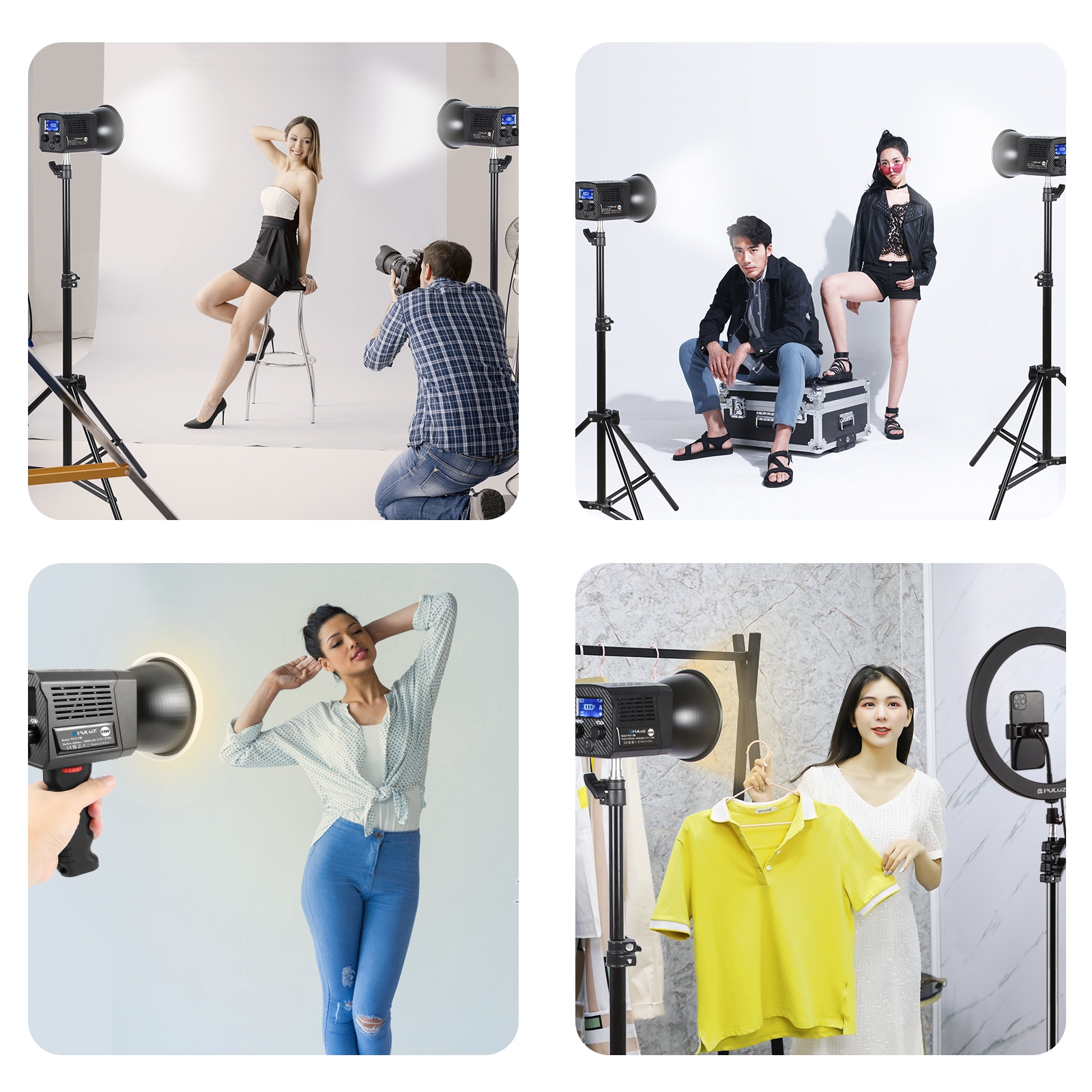 PULUZ 60W stúdió videólámpa, 2500K–6500K két színhőmérsékletű (fekete) PU4119B-9