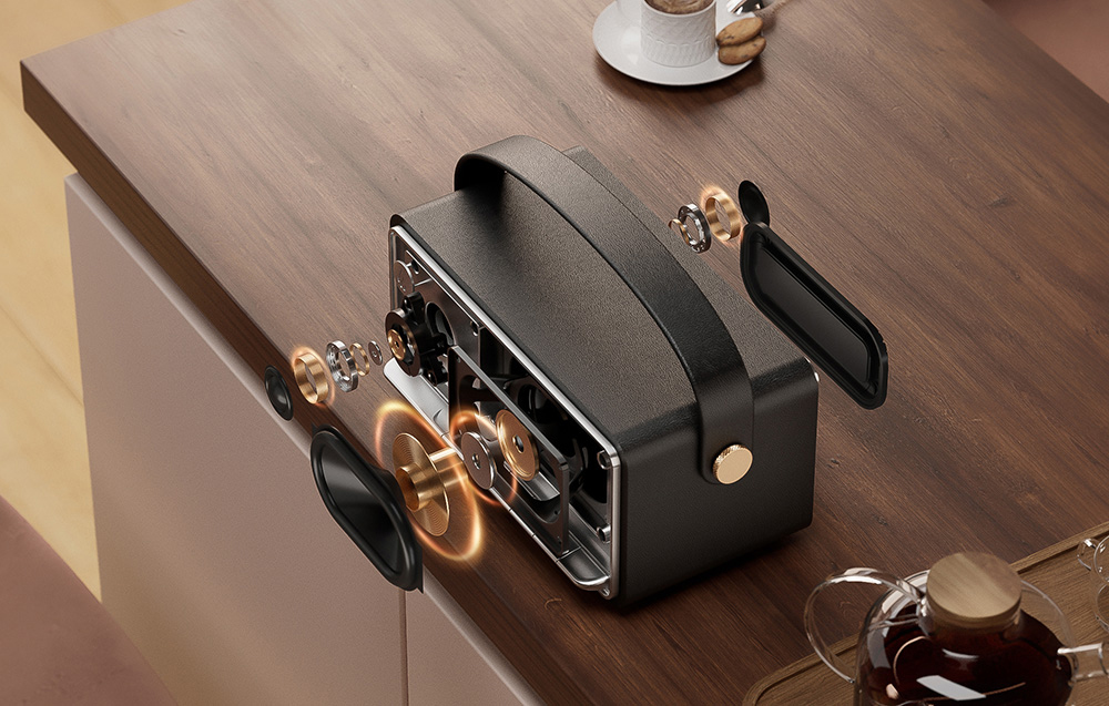 Edifier MP330 Retro Fekete Hordozható Bluetooth Hangszóró-3