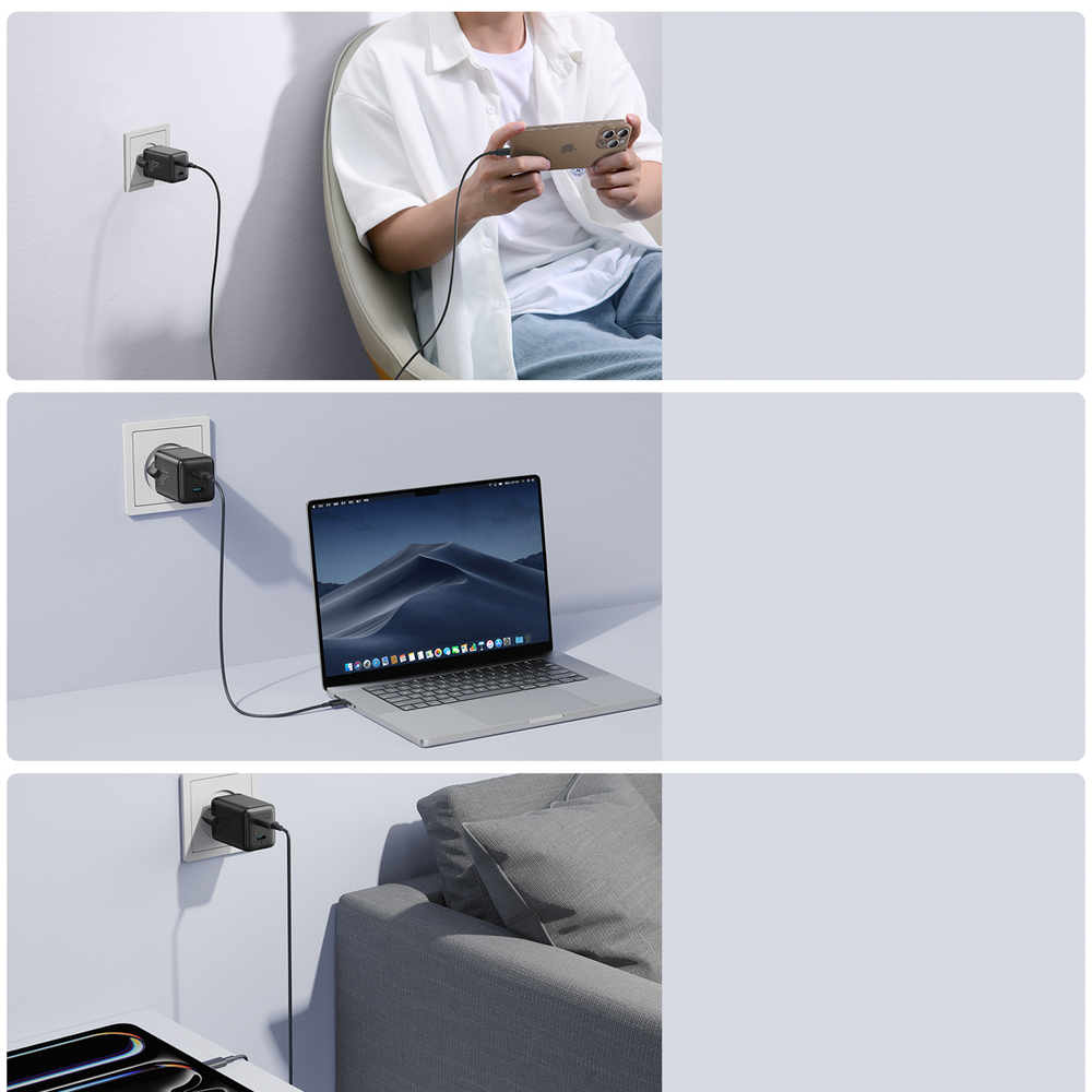 Joyroom JR-TCG17 45W hálózati USB-C töltő adapter (EU csatlakozó) - fekete-4