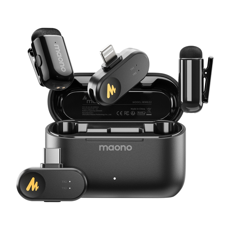 Maono WM622 PBC2 vezeték nélküli mikrofon szett Lightning csatlakozóval-0
