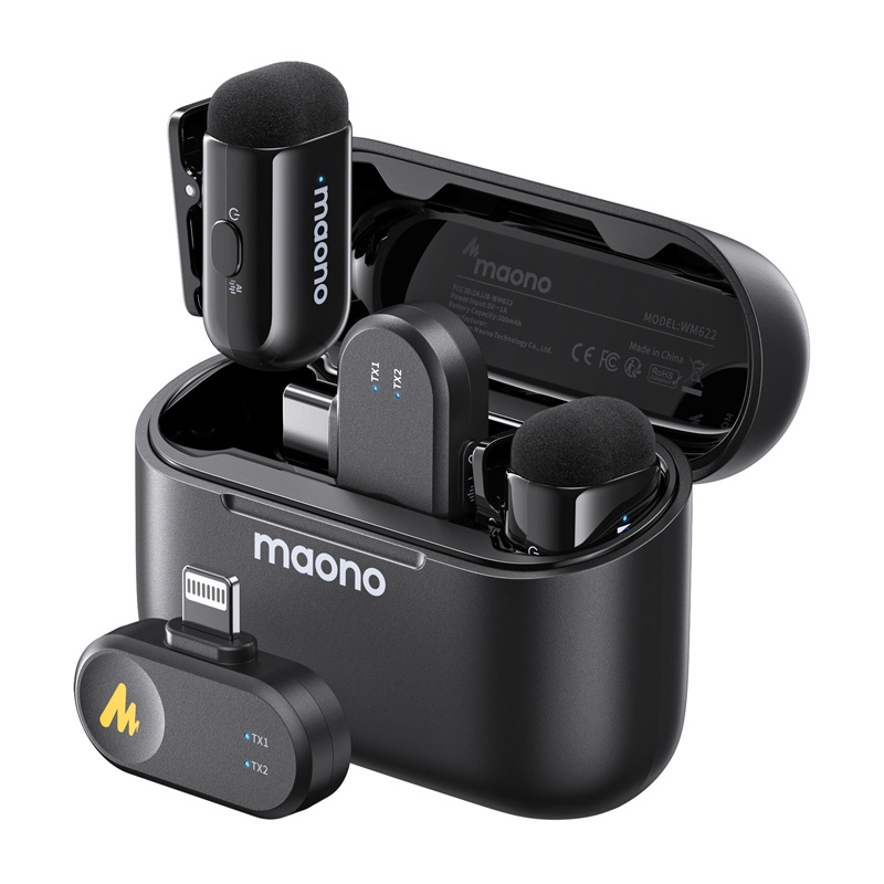 Maono WM622 PBC2 vezeték nélküli mikrofon szett Lightning csatlakozóval-9
