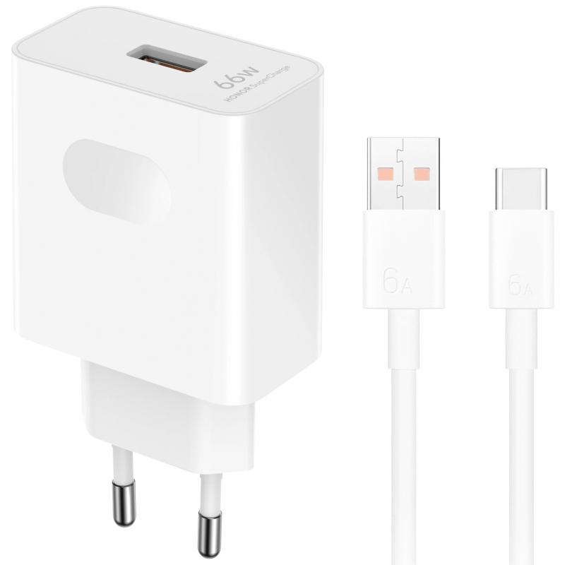 HN-200330E00 Honor eredeti utazási töltő 66 W + USB-C adatkábel fehér-0