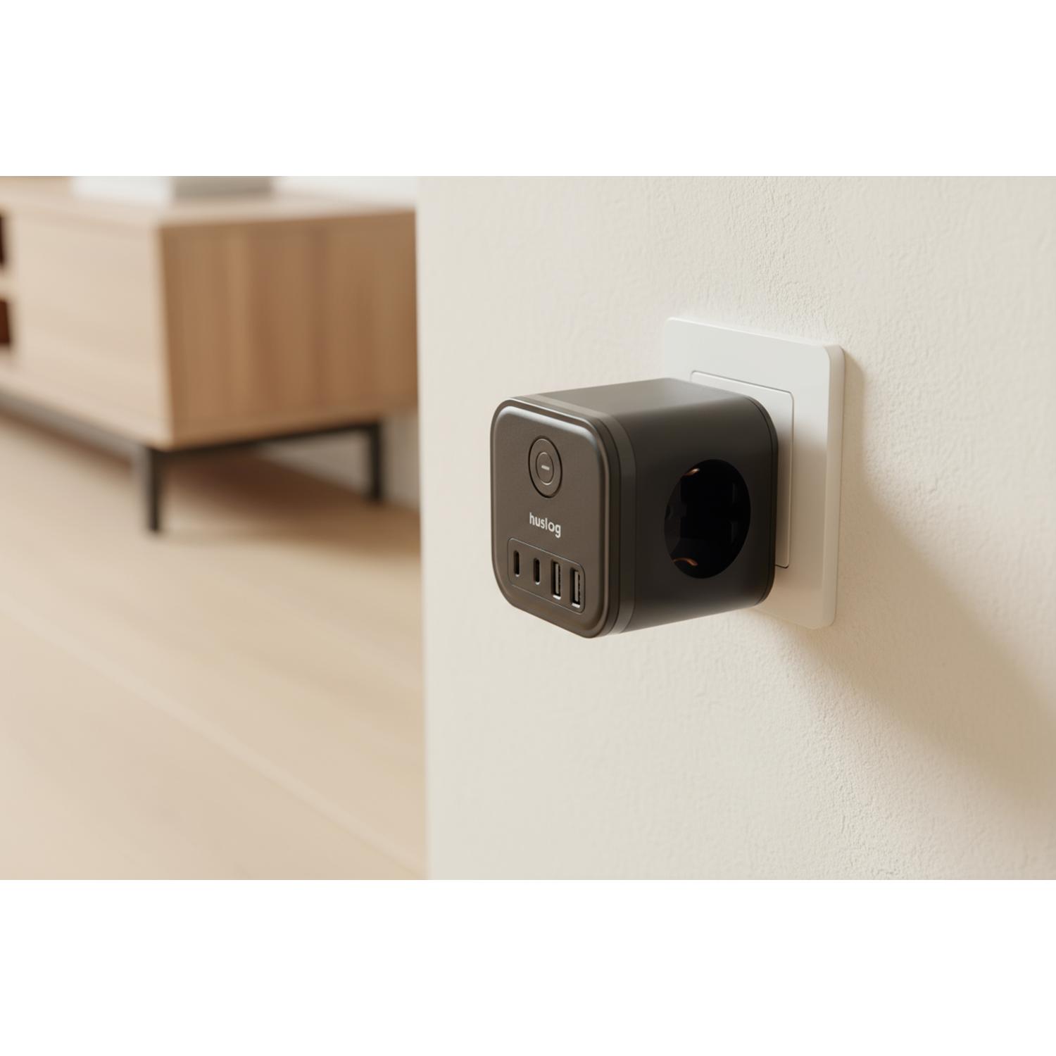 Huslog Cube hálózati elosztó HUS1050 USB-A, USB-C porttal-0