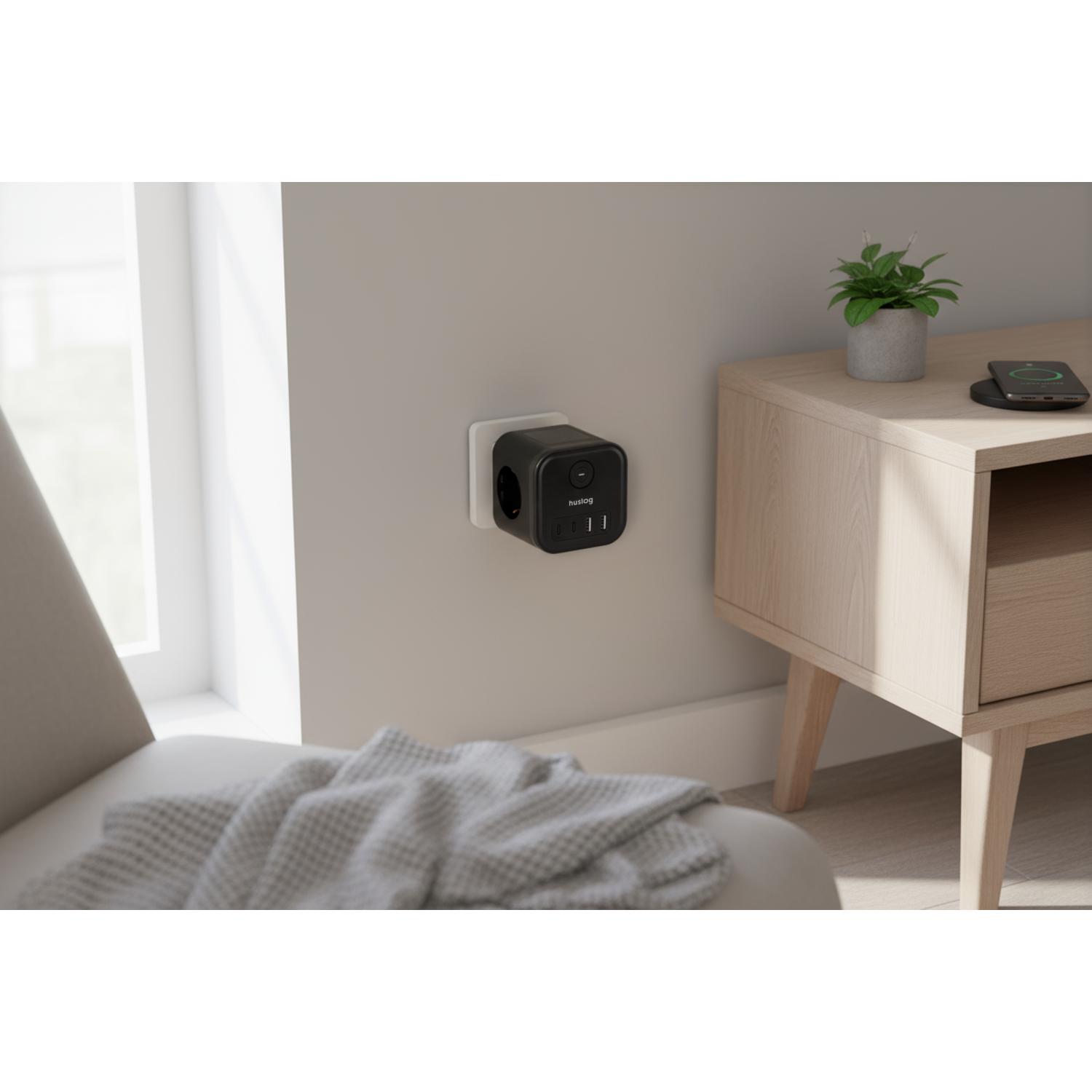 Huslog Cube hálózati elosztó HUS1050 USB-A, USB-C porttal-3