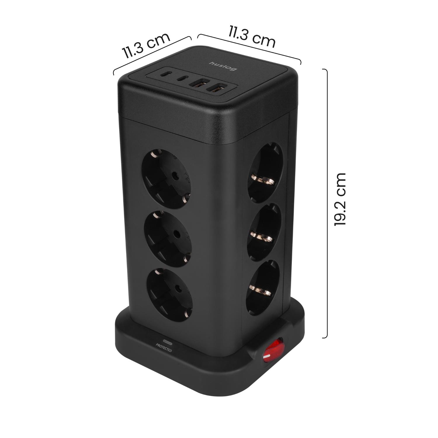 Huslog függőleges hálózati elosztó USB-A, USB-C porttal-2