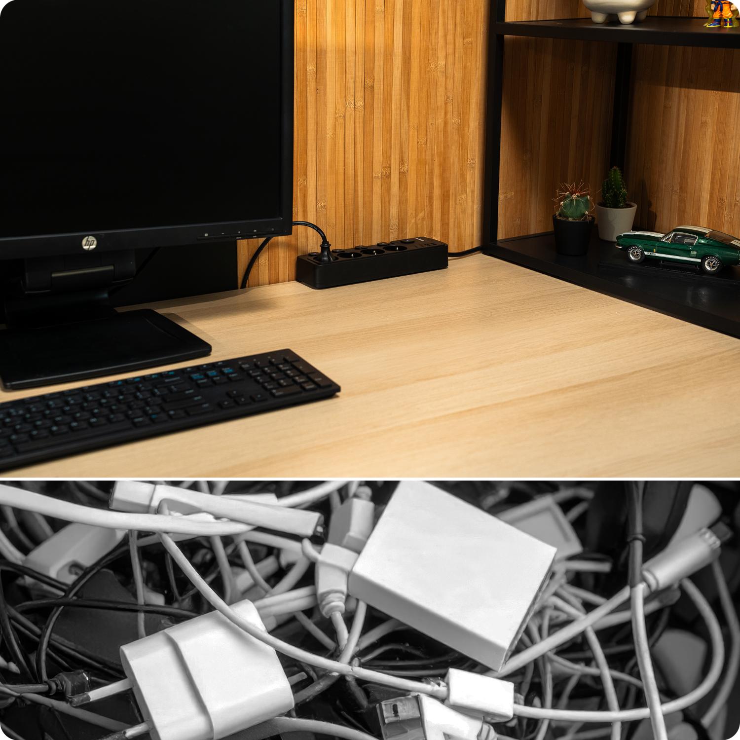 Huslog hálózati elosztó 5 kapcsolóval USB-A, USB-C porttal-9