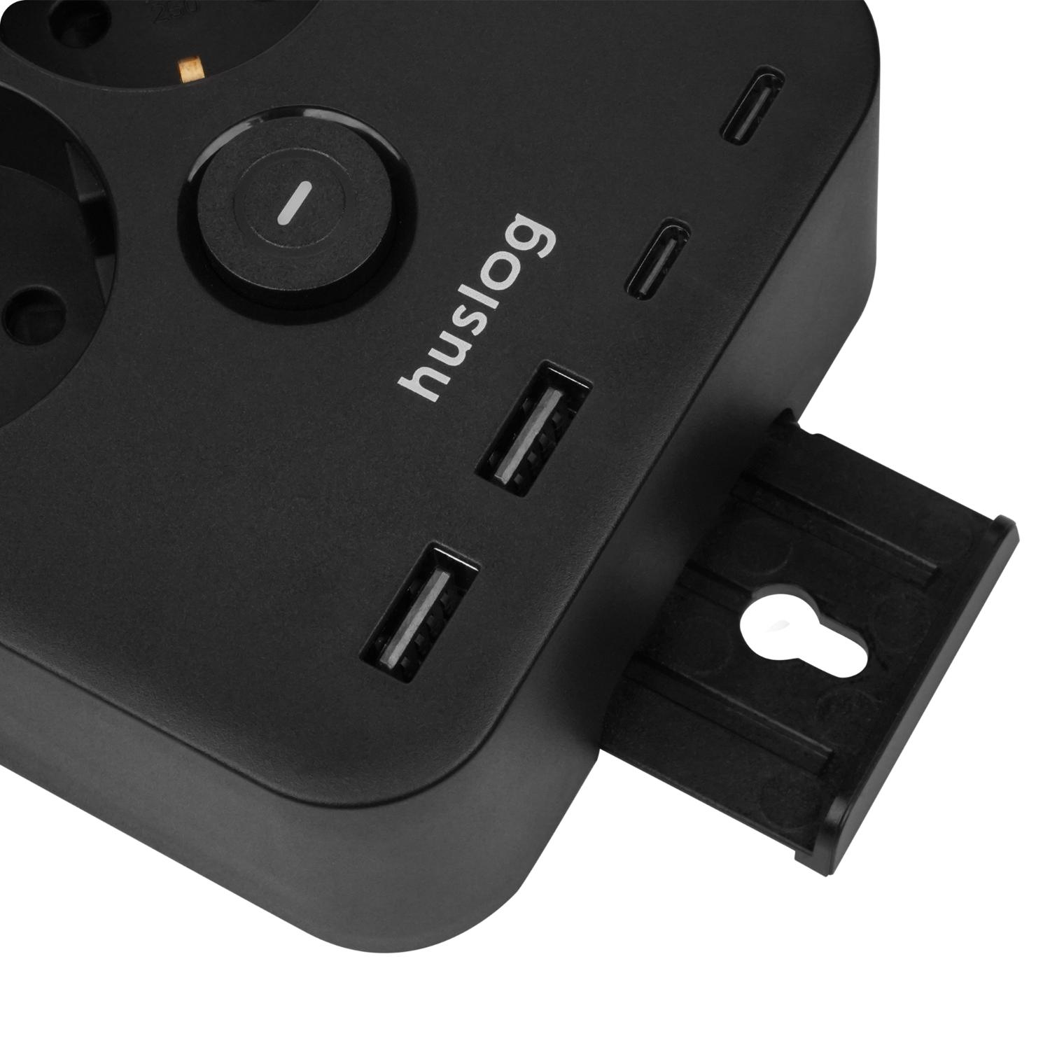 Huslog Power hálózati elosztó telefon tartóval HUS1055 USB-A, USB-C porttal-8