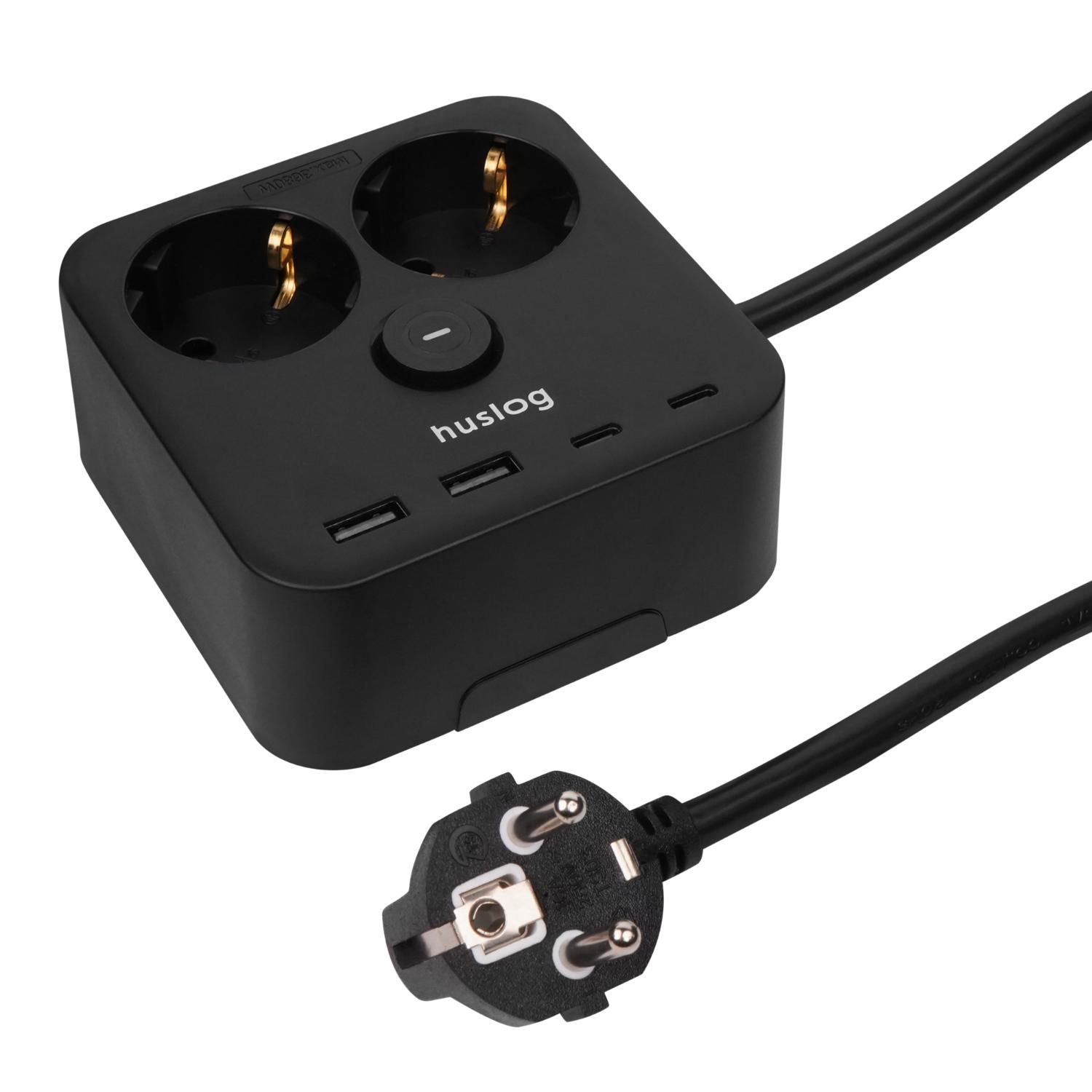 Huslog Power hálózati elosztó telefon tartóval HUS1055 USB-A, USB-C porttal-7