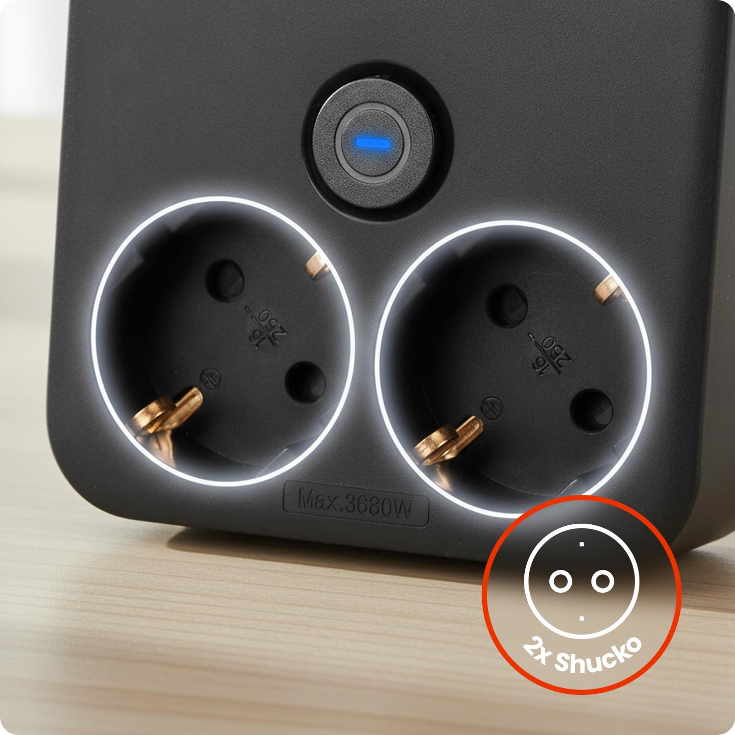 Huslog Power hálózati elosztó telefon tartóval HUS1055 USB-A, USB-C porttal-4