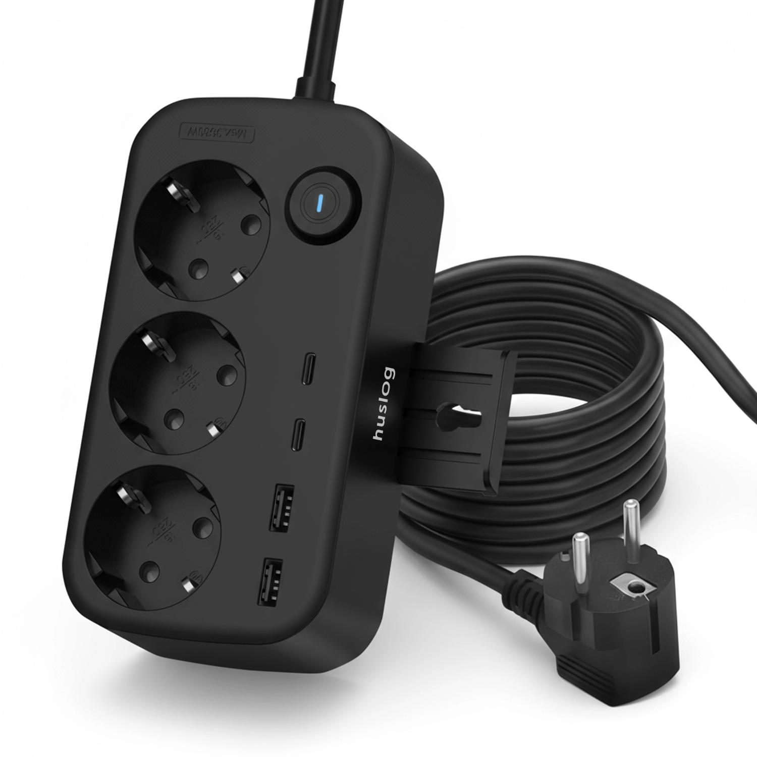 Huslog HUS1056 Hálózati elosztó telefontartóval USB-A, USB-C porttal-0