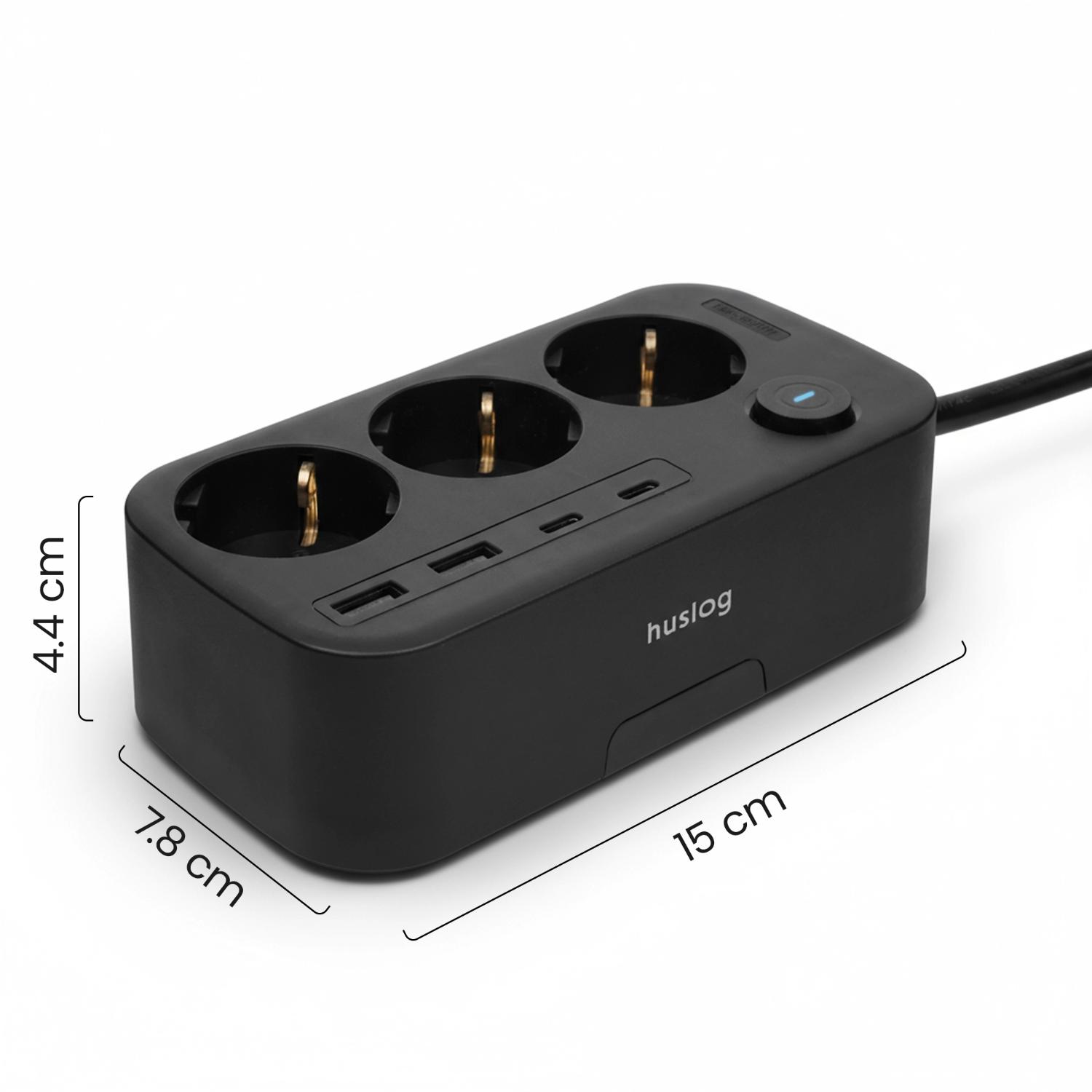 Huslog HUS1056 Hálózati elosztó telefontartóval USB-A, USB-C porttal-6