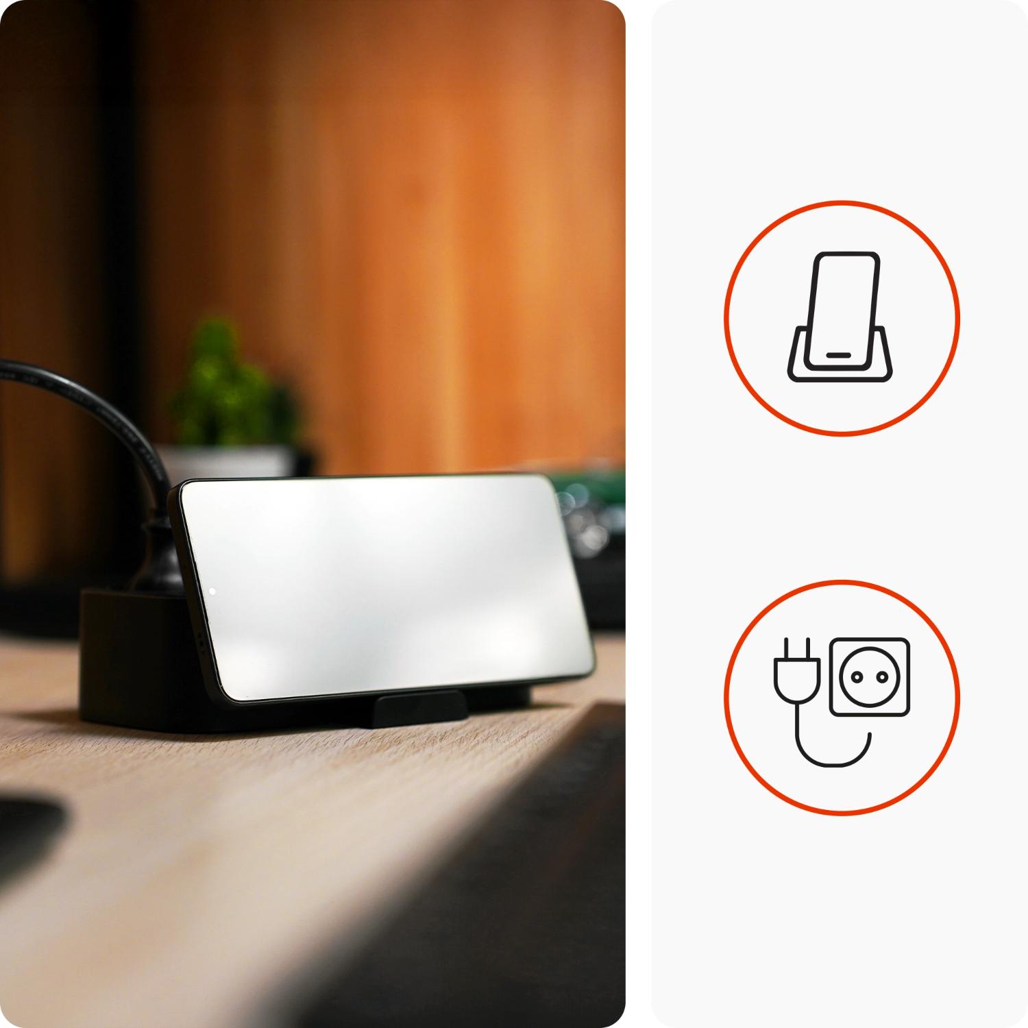 Huslog HUS1056 Hálózati elosztó telefontartóval USB-A, USB-C porttal-5
